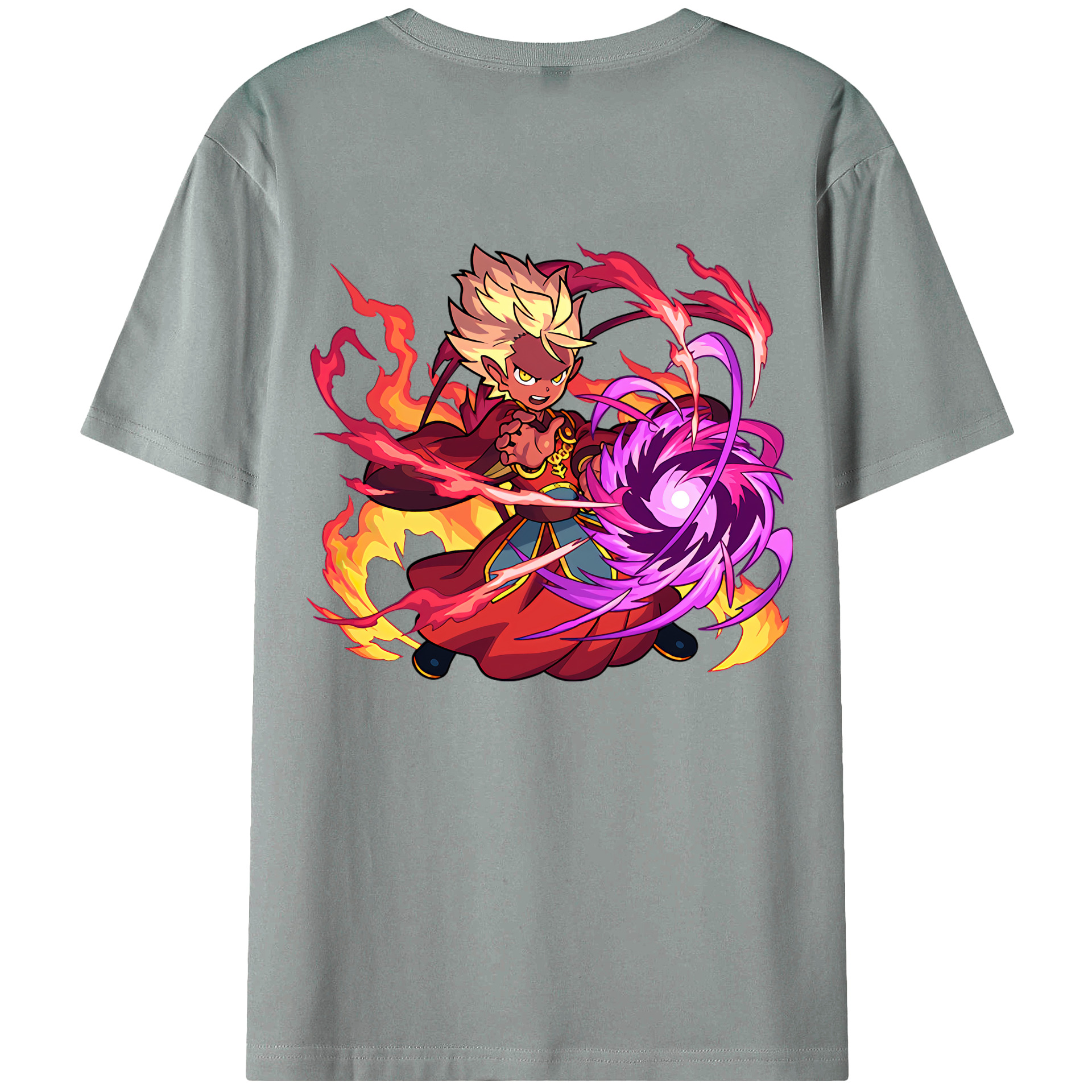 （画像用） 妖怪ウォッチ Yo-kai Watch 綿100％ メンズ半袖Tシャツ（バックプリント） 通気性